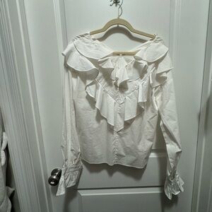 Nwot Blouse long sleeve with ruffles size m